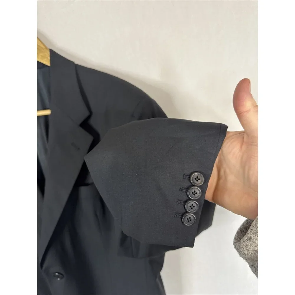 Prada Milano Black Wool Blazer Sport Coat‎ Italy 54R Fits US 42R Damage On Rear